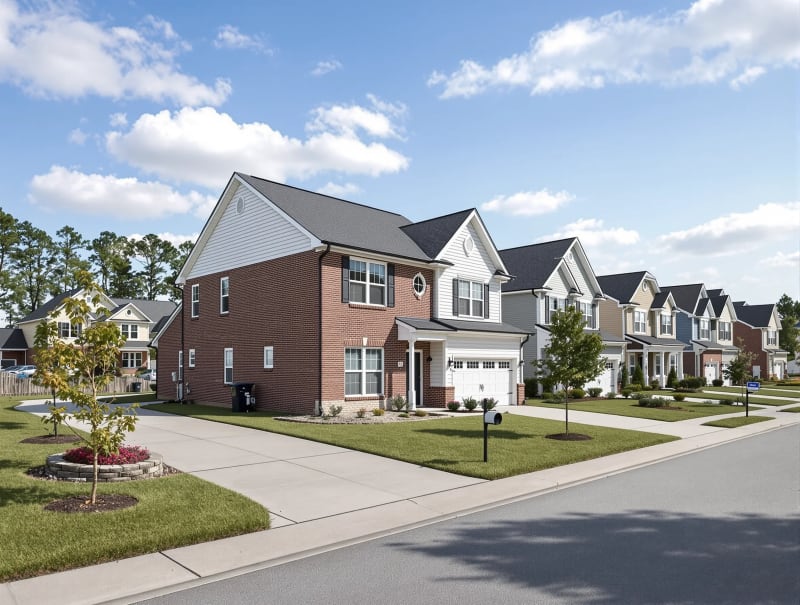 Modern suburban homes near Fort Liberty North Carolina