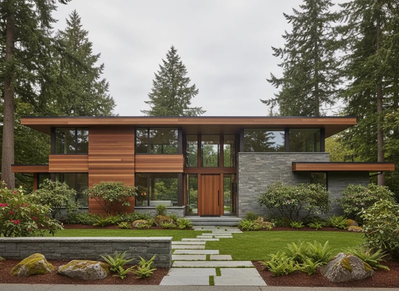Modern Bellevue home with Northwest-inspired design