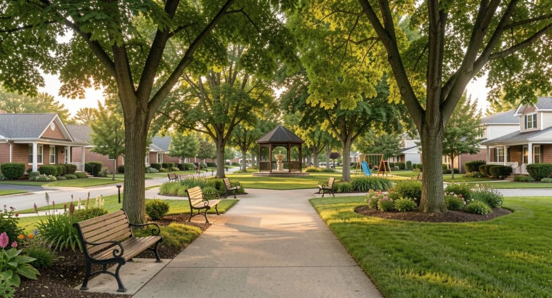 Park and walking paths in Wayne County